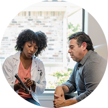 Man talking to a healthcare provider